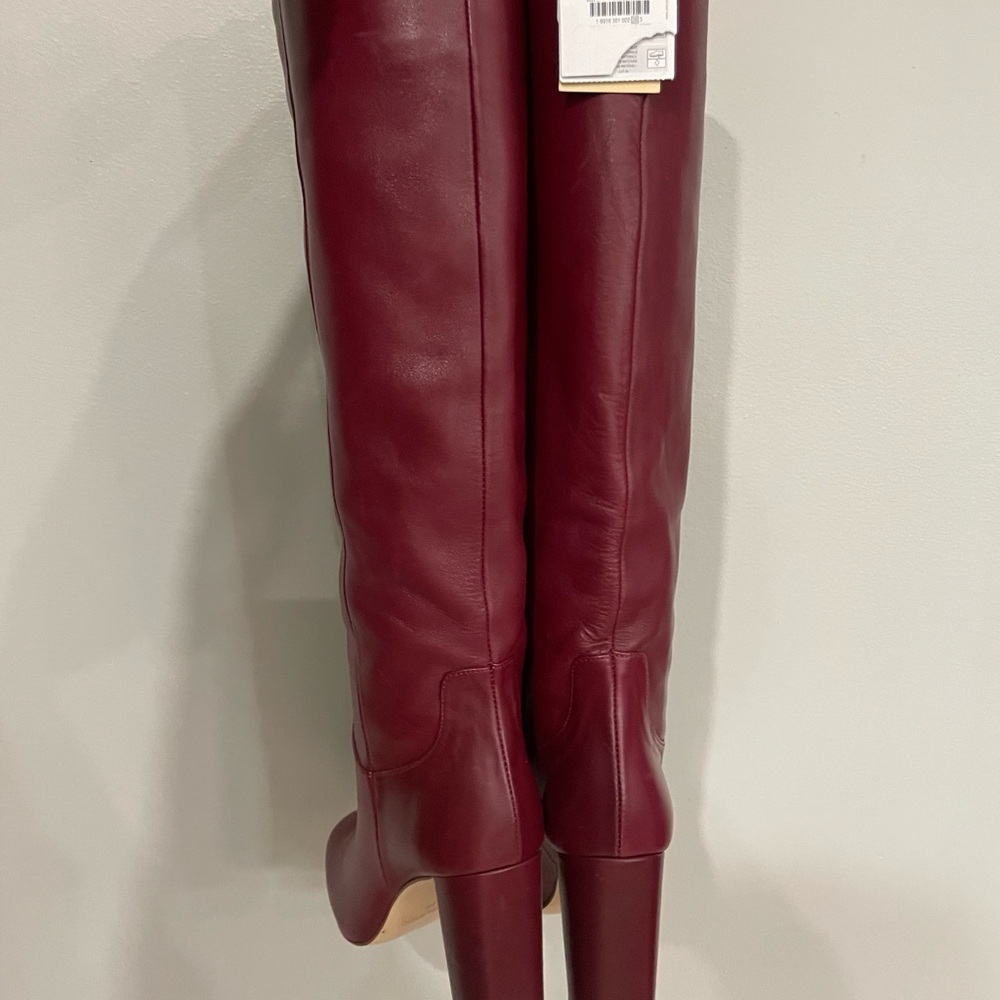 Zara burgundy leather boots - Picture 5 of 12
